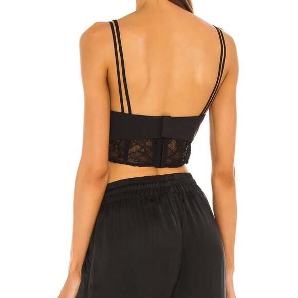 Jonathan Simkhai Lace Layered Top Bra Teegan Black - Picture 3 of 14